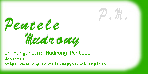 pentele mudrony business card